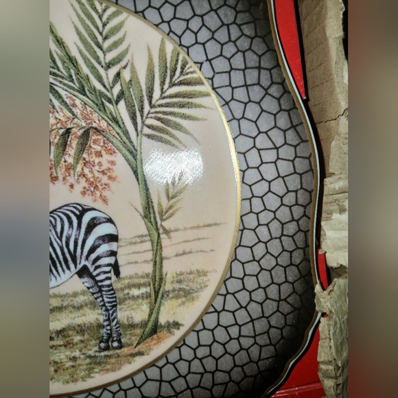 Email de Limoges 1855 I. Godinger Plate Zebra - Picture 5 of 9